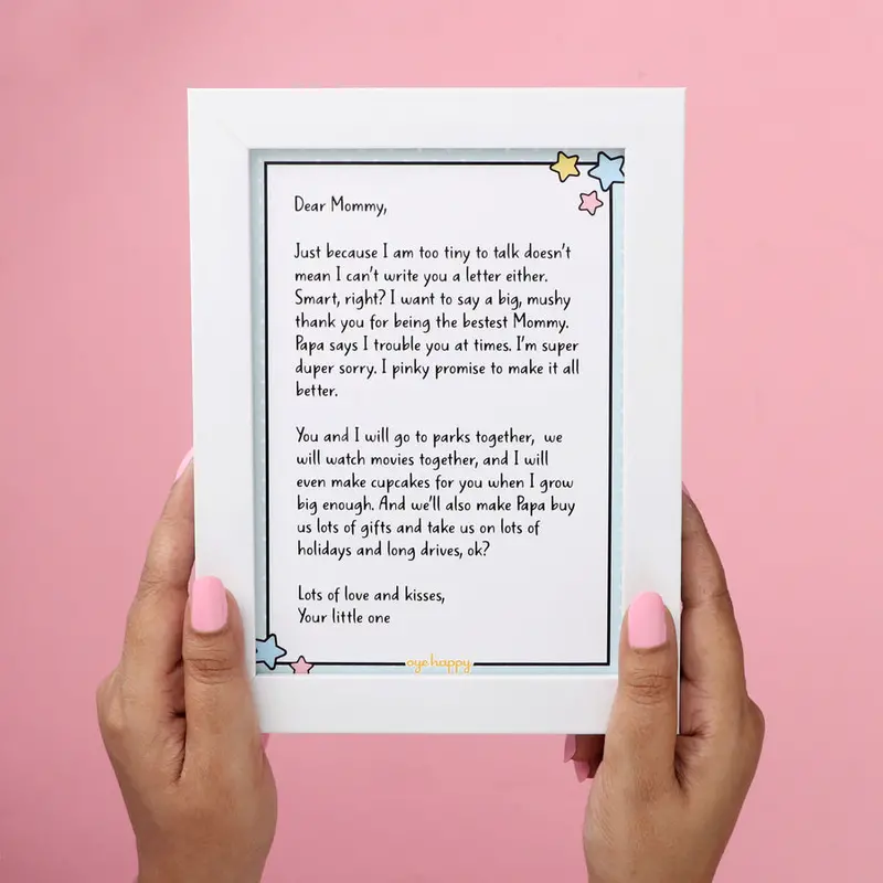 Tender Welcome Letter For New Mothers – Framed Edition 1