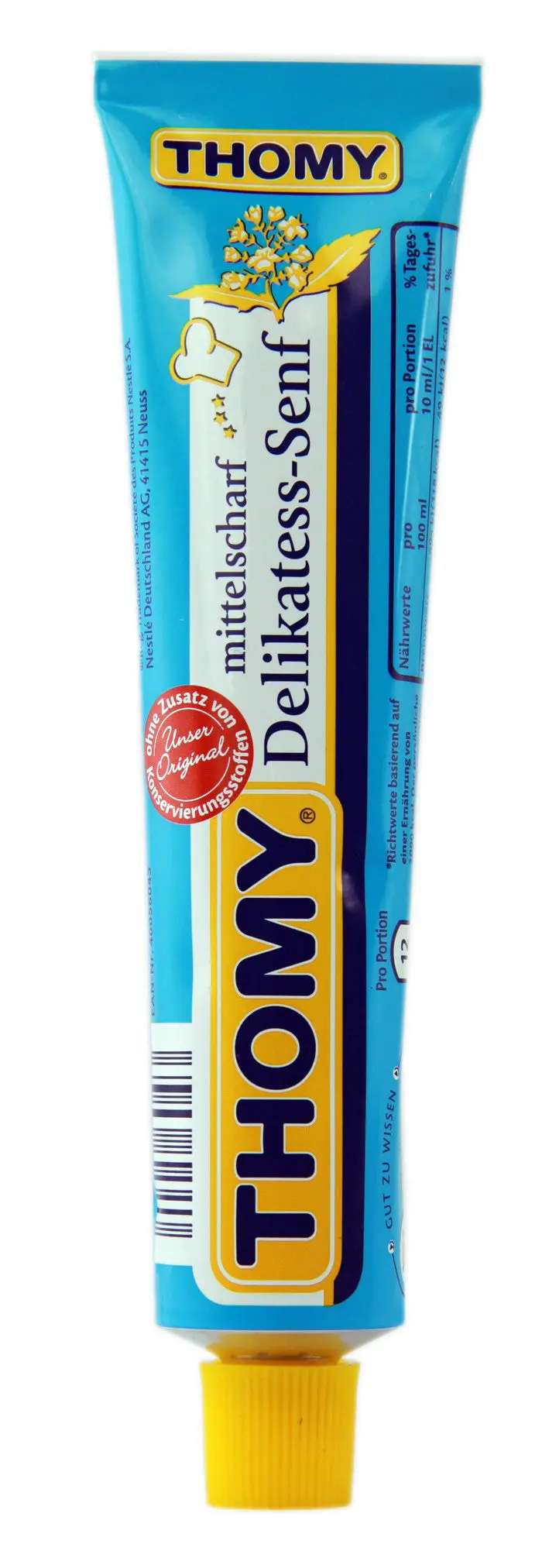 Thomy Delikatess Senf – Gentle Mild Mustard, 100 Ml Tube 1
