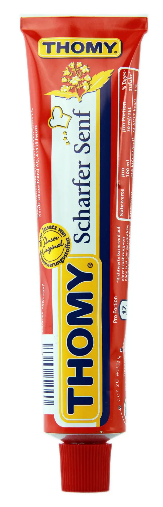 Thomy Scharfer Senf – Zesty Hot Mustard, 100 Ml Tube 1