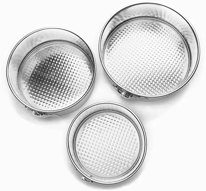 Three-Piece Springform Pan Set – 6", 8", And 9" Sizes 1