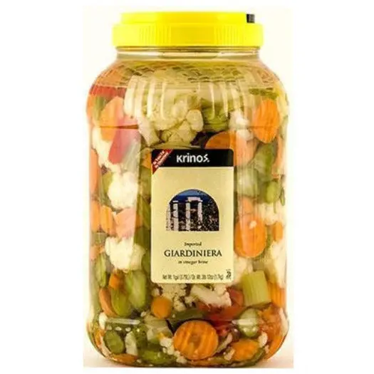 Traditional Giardiniera Relish (Krinos) – Imported, 1 Gallon 1