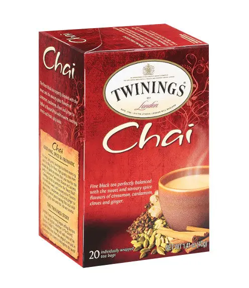Twinings Chai Tea Bags – 40 G (1.41 Oz) Box 1