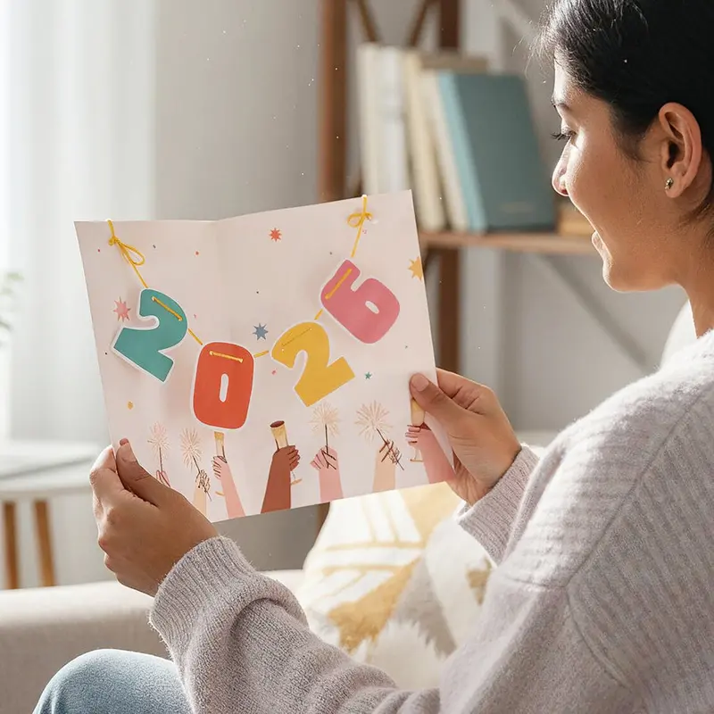 Vibrant 2026 New Year Celebration Card 1