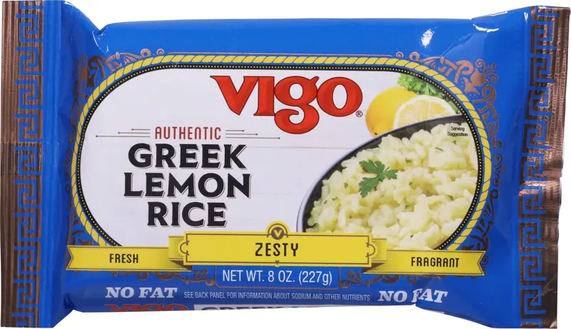 Vigo Greek-Style Lemon Rice Mix – 8 Oz (227G) Serving 1
