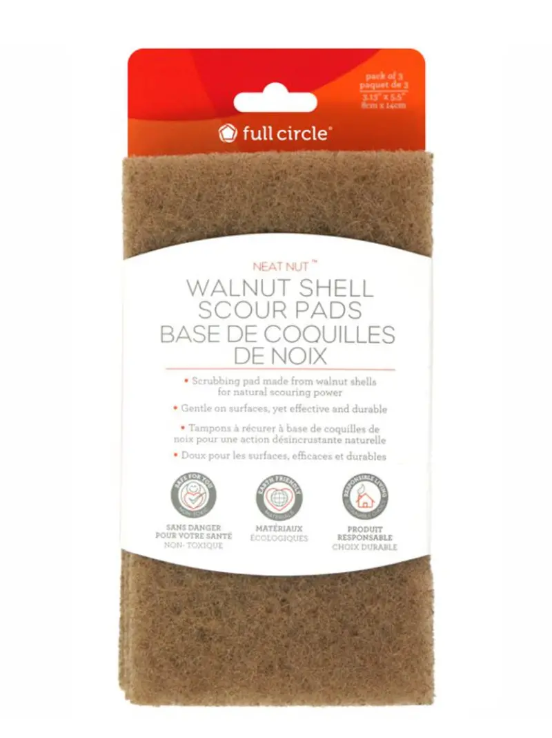 Walnut Shell Scouring Pads (3-Pack) – Eco-Friendly Cleaning 1