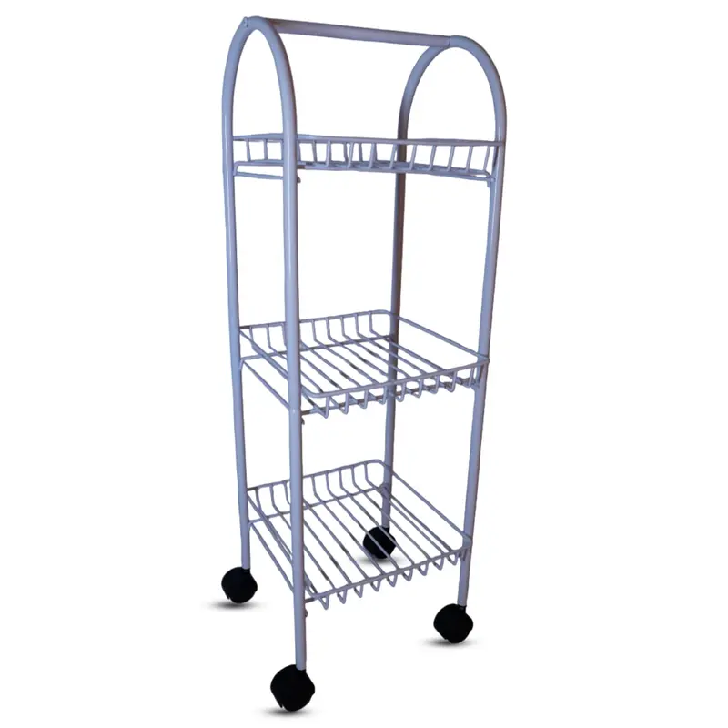 White Multi-Functional Rolling Kitchen Trolley – Storage & Organization Cart 1