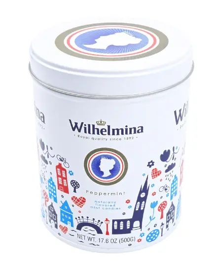 Wilhelmina Peppermint Candies In Collectible Tin – 1 Lb 0.6 Oz (500 G) 1