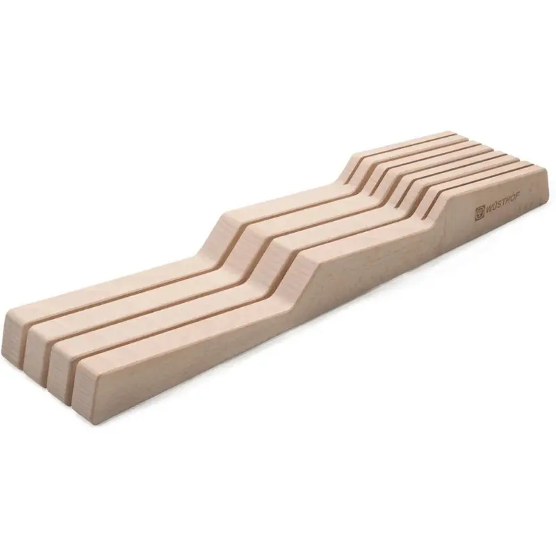 Wüsthof Scandinavian 7-Slot In-Drawer Knife Organizer – Wood & Steel Holder 1