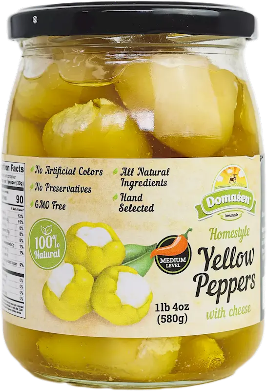 Yellow Bell Peppers Stuffed With Cheese By Domasen – 580G 1