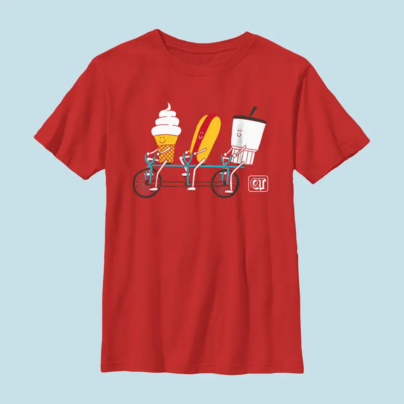 Youth Tandem Bicycle Softstyle T-Shirt – Playful Cycling-Themed Graphic Tee 1