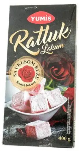 Yumis Ratluk Lokum Delight In Rose Flavor – 400G Fragrant Traditional Turkish Candy 1