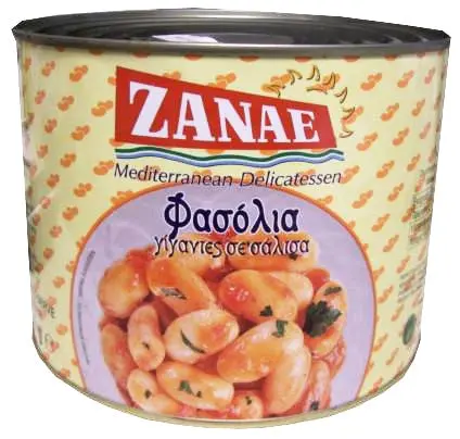 Zanae Giant Butter Beans In Tomato Sauce, 2000 G (4 Lb 6 Oz) 1