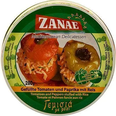 Zanae Tomato & Roasted Pepper Stuffed With Rice – Ready-To-Eat Mediterranean Dish, 280 G 1