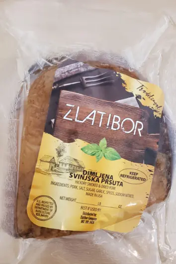 Zlatibor Smoked Pork Prosciutto (Svinjska Prsuta) – ~0.5–0.64 Kg (1.1–1.4 Lbs) 1